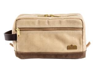 NEW DUCK HEAD men's waxed canvas dopp kit in natural